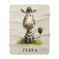 Sherpa Fleece Blanket - Baby Zebra Illustration