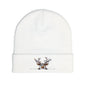 Beanie Hat - Peeking Rudolf with Christmas Lights Embroidered