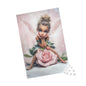 Puzzle - Adorable Fairy Sitting on Rose Bud
