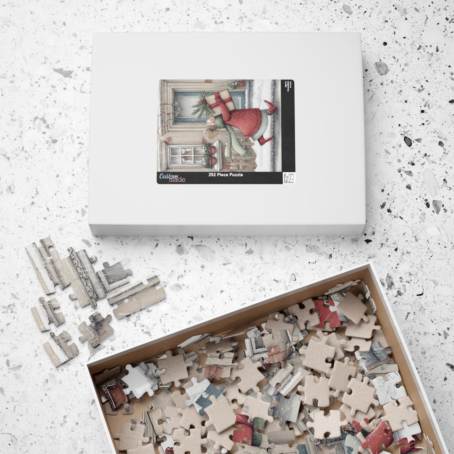 Holiday Puzzle with Cheerful Gift Delivery Scene, Family Activity, Cozy Winter Nights, Festive Home Decor, 110-1014 Pieces