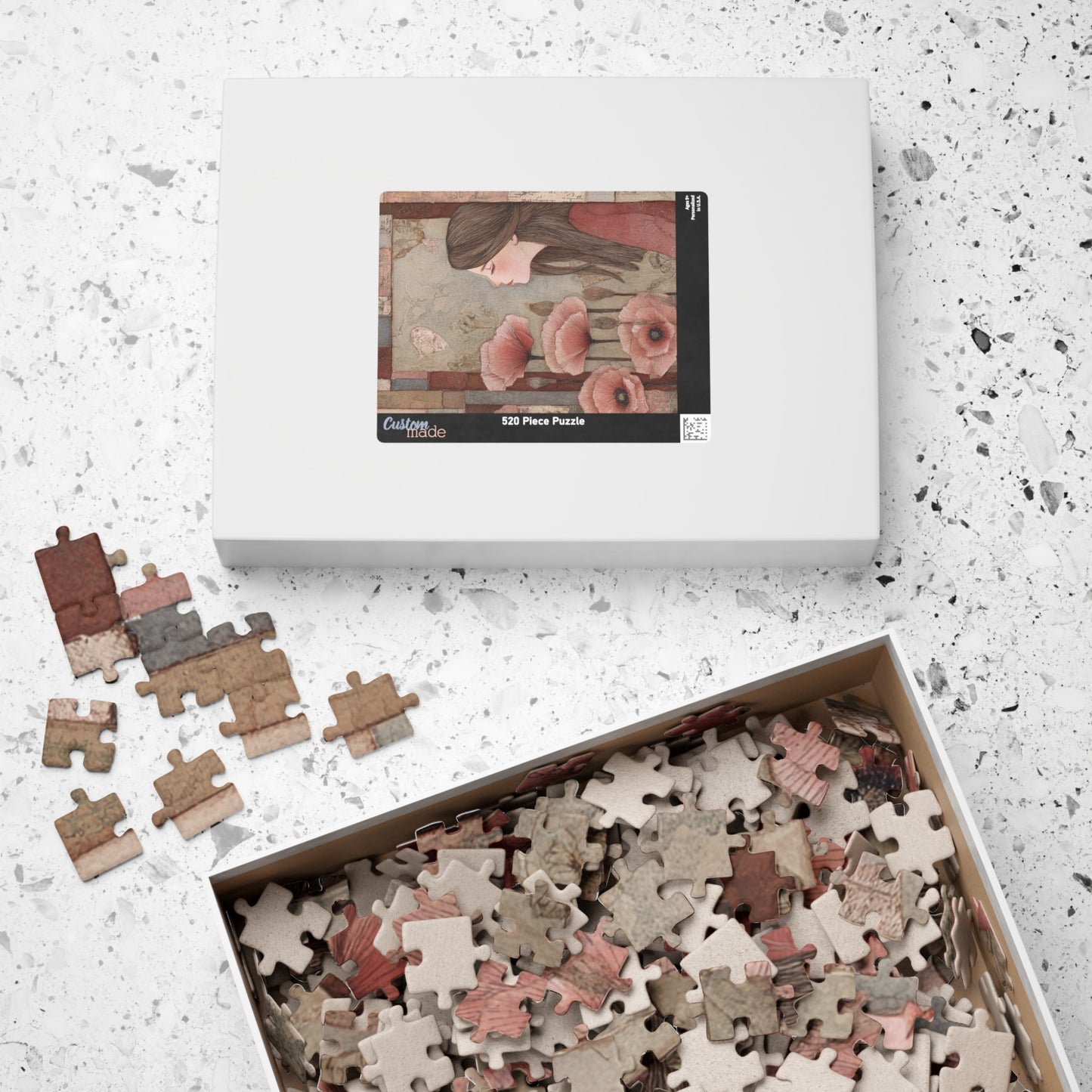 Floral Serenity Puzzle (110, 252, 520, 1014-piece) - Artful Family Activity, Mindfulness Gift, Relaxation, Creative Hobby
