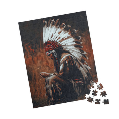 Native American Chief Puzzle - 110, 252, 520, 1014-piece, Mindful gift, Educational fun, Home décor, Relaxing pastime, Family activity