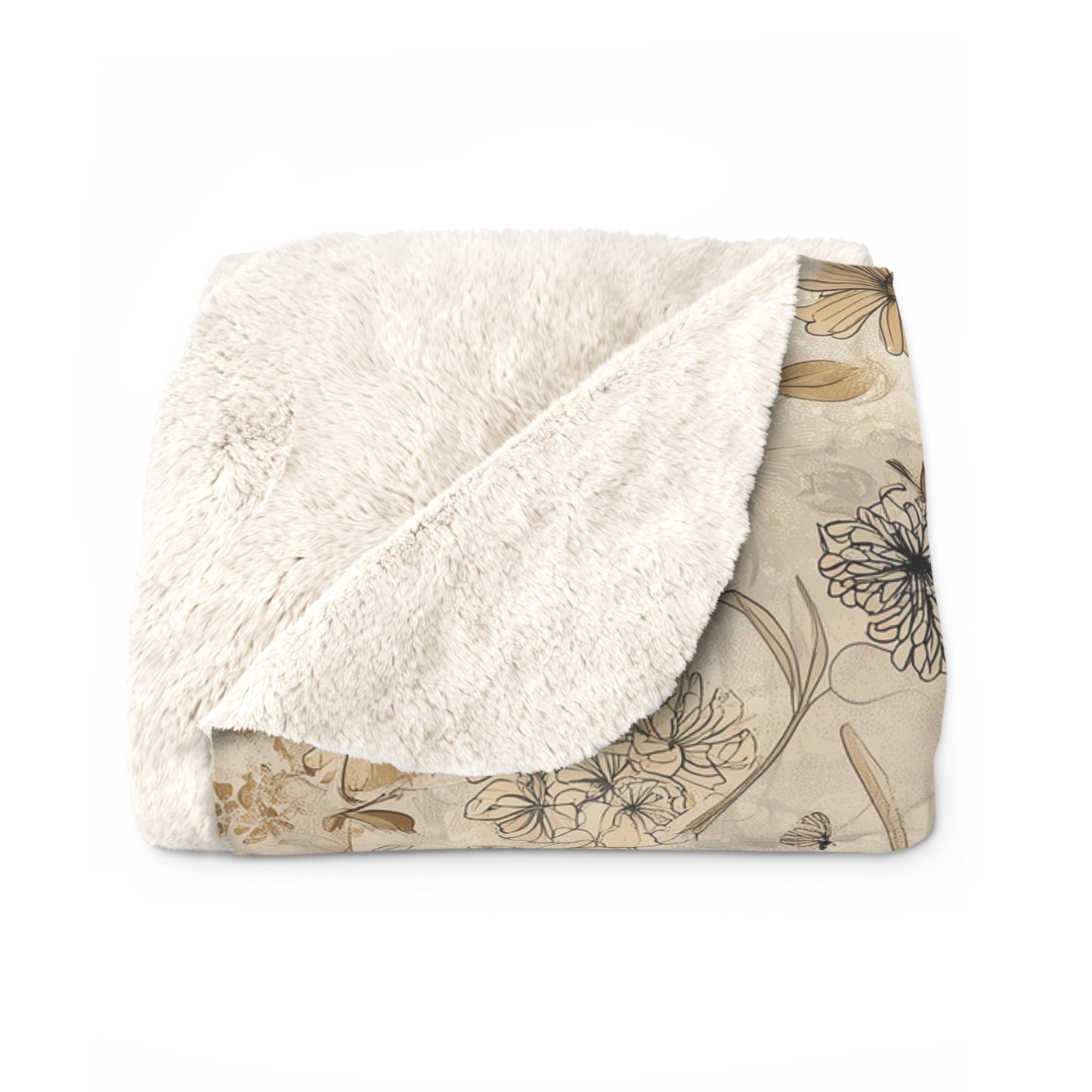Cozy Floral Sherpa Fleece Blanket, Warm Throw Blanket for Home Decor, Gift for Weddings, Birthdays, or Cozy Nights