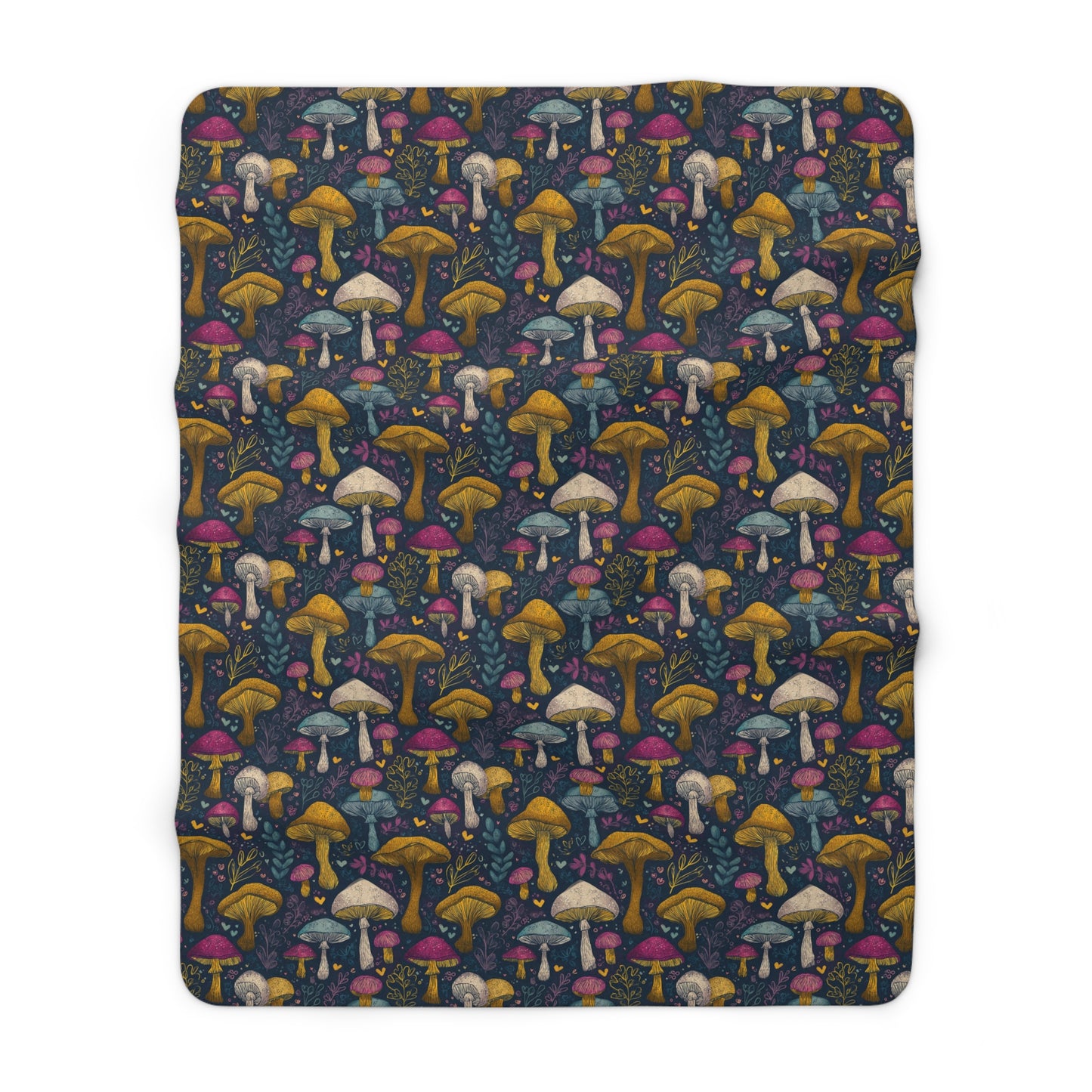 Mushroom Patch Sherpa Fleece Blanket, Cozy Throw Blanket, Gift for Chef, Warm Soft Blanket for All Occasions