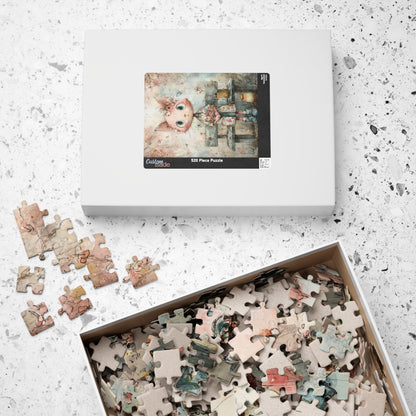 Cat-Themed Puzzle with Floral Design, Perfect Gift for Cat Lovers, Family Game Night, Relaxation Activity, Home Decor