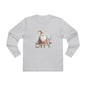 Santa & Reindeer Longsleeve Tee, Christmas Shirt, Holiday Gift, Men's Winter Apparel, Festive Long Sleeve
