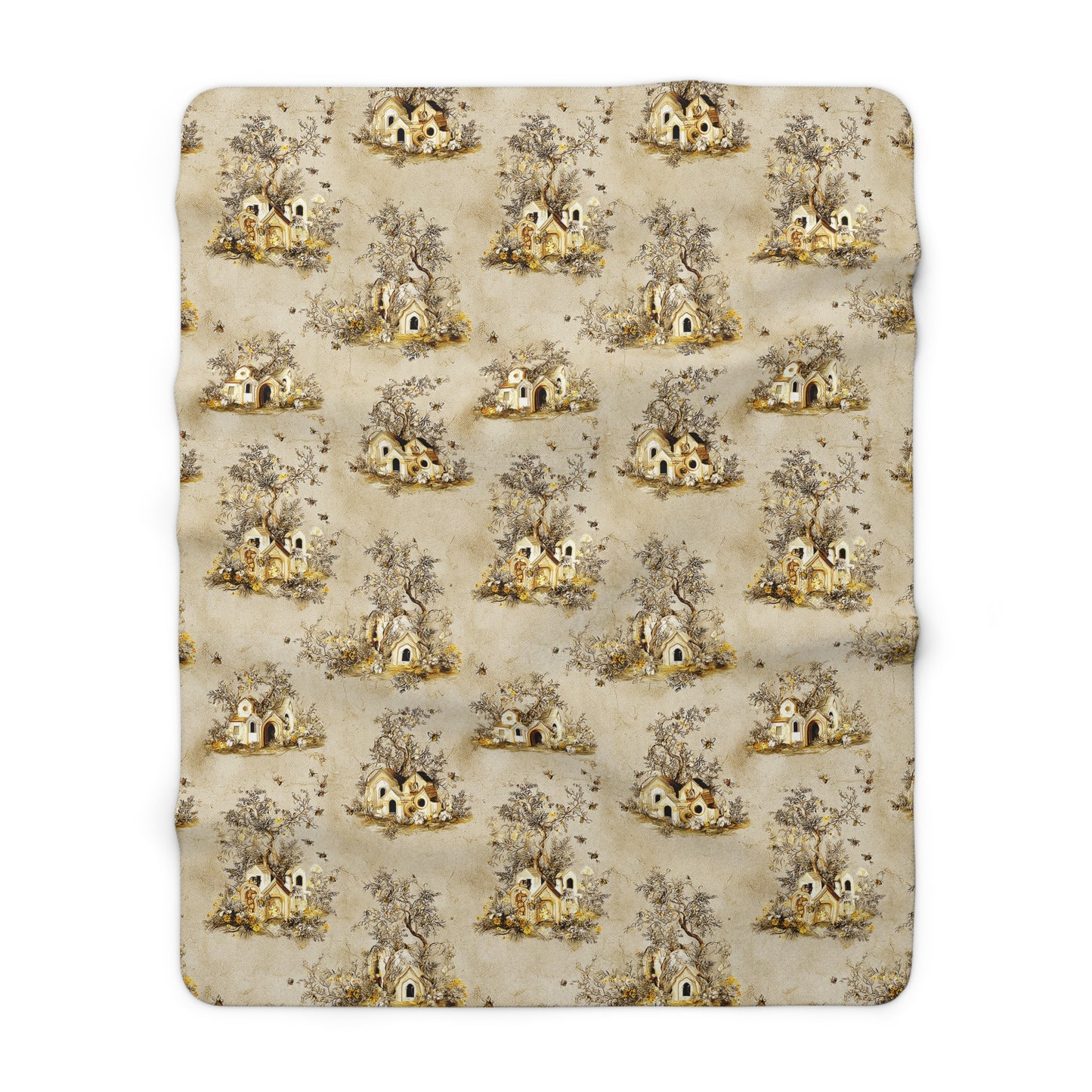 Cozy Bees Sherpa Fleece Blanket - Warm Plush Throw for Home Decor, Gift for Housewarming, Winter Comfort