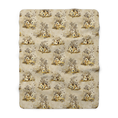Cozy Bees Sherpa Fleece Blanket - Warm Plush Throw for Home Decor, Gift for Housewarming, Winter Comfort