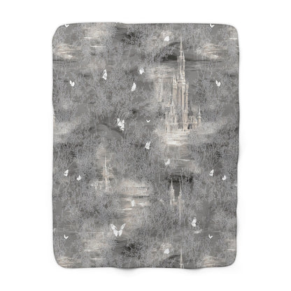 Silver Castles | Sherpa Fleece Blanket | Fantasy Gift