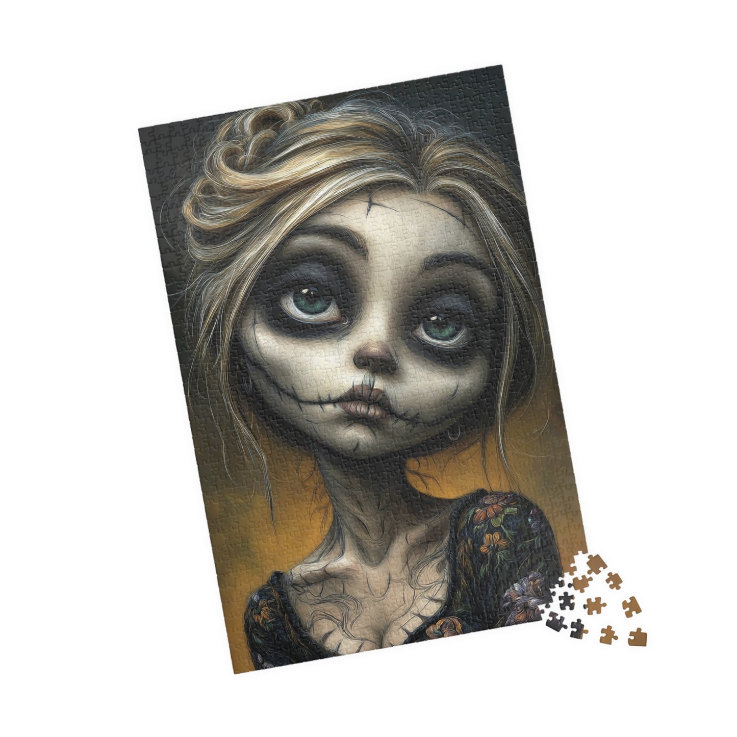Spooky Art Puzzle, Gothic Jigsaw Puzzle for Adults, Unique Home Decor, Perfect Gift for Halloween, Relaxing Activity