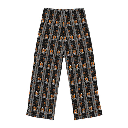 Cute Halloween Ghost Lace Paatern Women's Pajama Pants, Gifts for Her