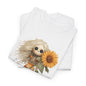 Sunflower Gothic Girl Unisex Cotton Tee, Boho T-Shirt, Gift for Autumn, Casual Wear, Harvest Festival Top, Halloween Shirt