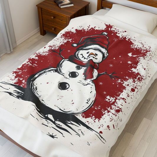 Cozy Holiday Snowman Blanket, Warm Plush Throw for Christmas, Festive Decor, Winter Gift, Soft Snuggle Blanket