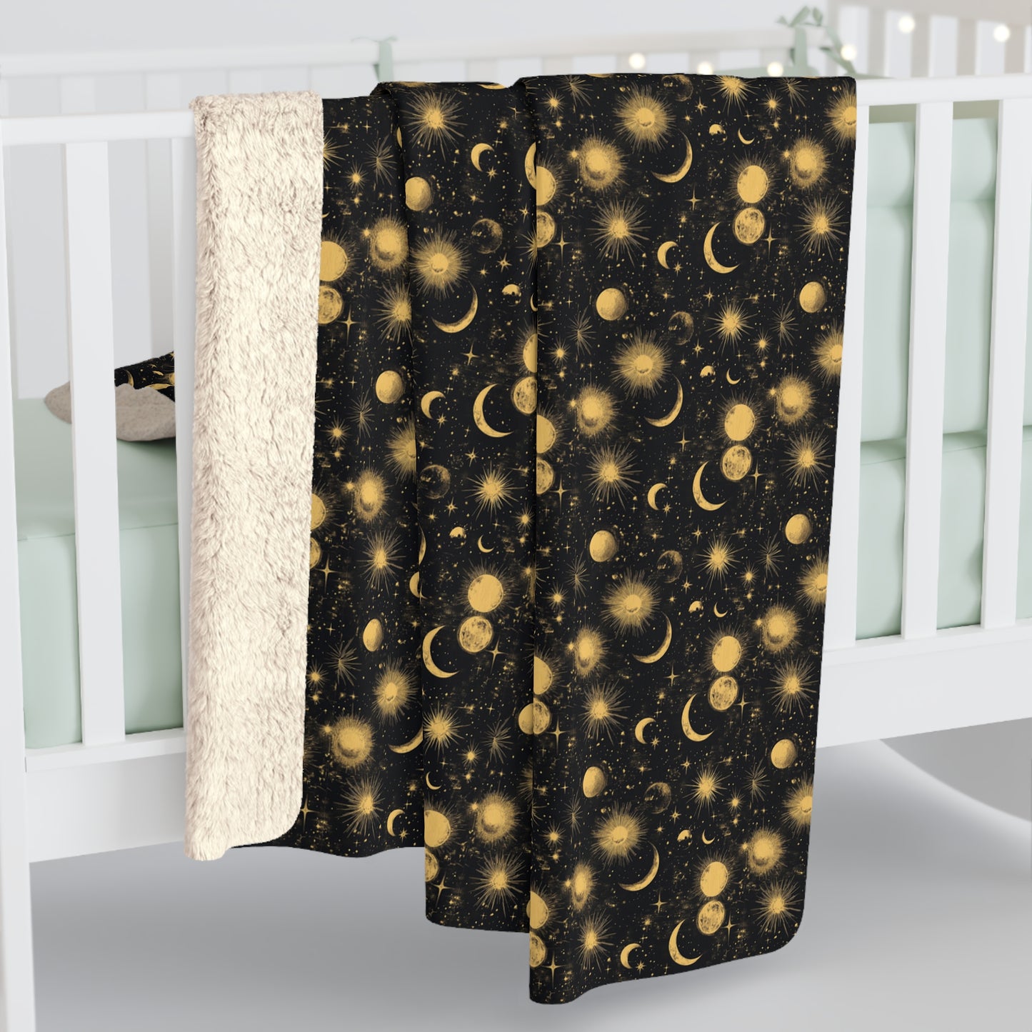 Cozy Sherpa Fleece Blanket, Starry Nights Throw, Perfect for Gifts, Home Decor, Warm Comfort for Any Season