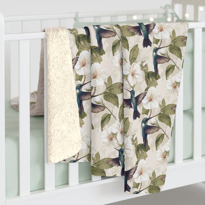 Cozy Floral Sherpa Fleece Blanket | Perfect Gift for Home Decor, Picnics, Snuggling, and Seasonal Celebrations