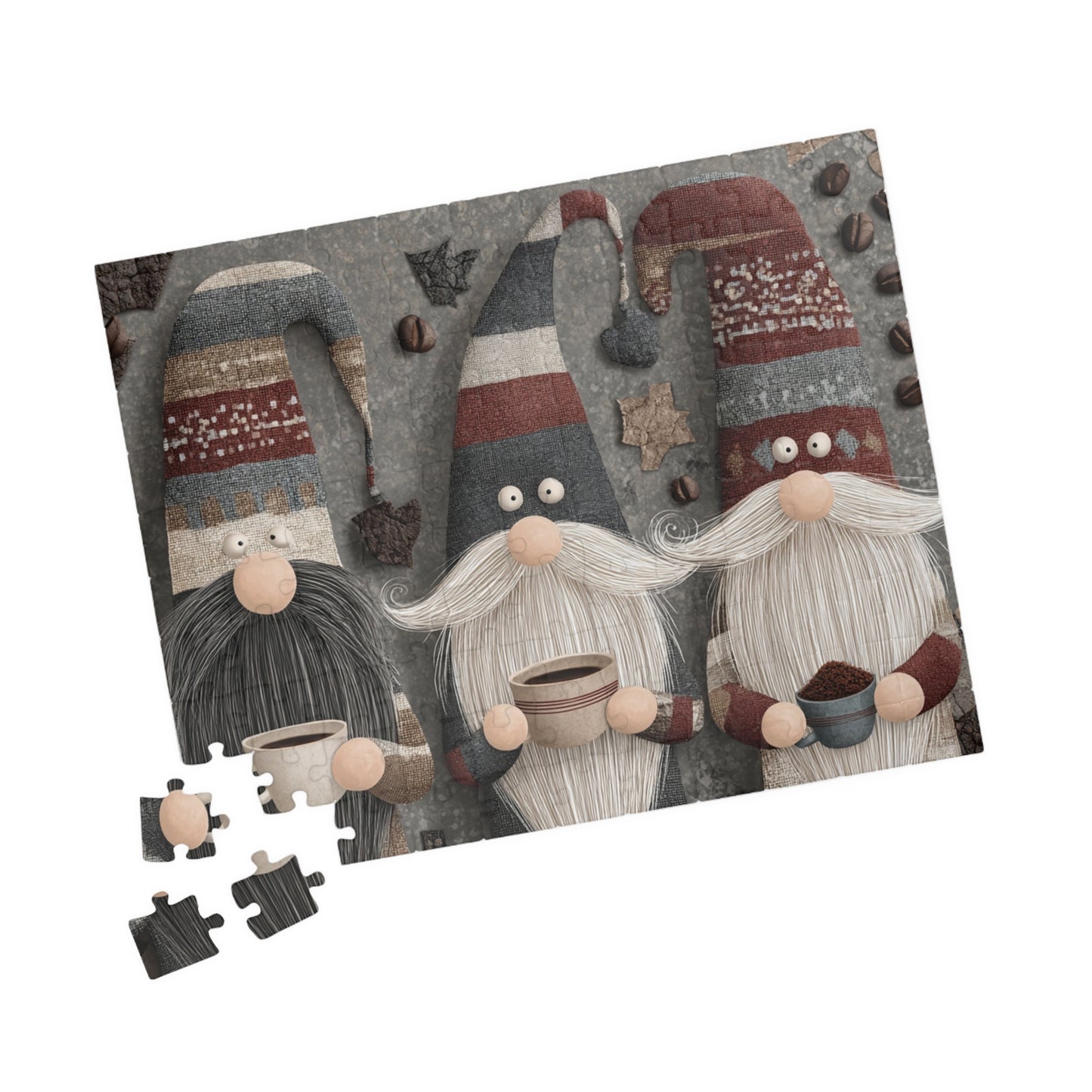 Coffee Gnomes Holiday Puzzle for Family Fun, Christmas Jigsaw, Festive Activity for Gatherings, 110-1014 Pieces