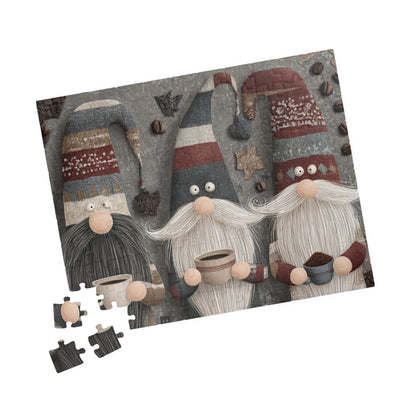 Coffee Gnomes Holiday Puzzle for Family Fun, Christmas Jigsaw, Festive Activity for Gatherings, 110-1014 Pieces