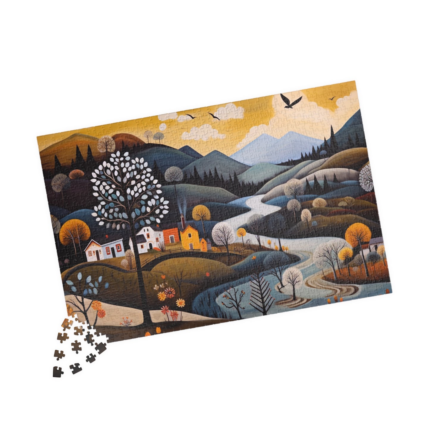 Serene Landscape Puzzle - Nature Scene, Gift for Adults, Family Activity, Relaxation Fun, Home Decor