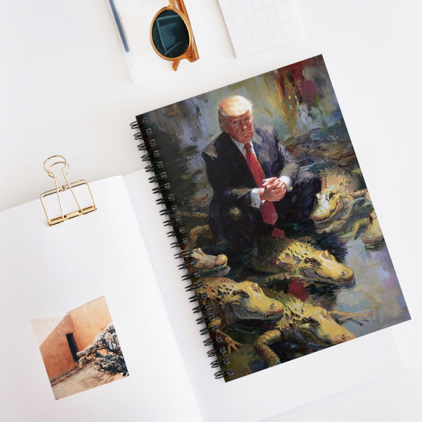 Crocodile Encounter Spiral Notebook - Ruled Line, Unique Journal for Creatives, Gift for Artists, Funny Office Supplies, Art [...]