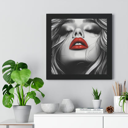Black and White Fashion Poster | Sexy Blonde with Red Lips