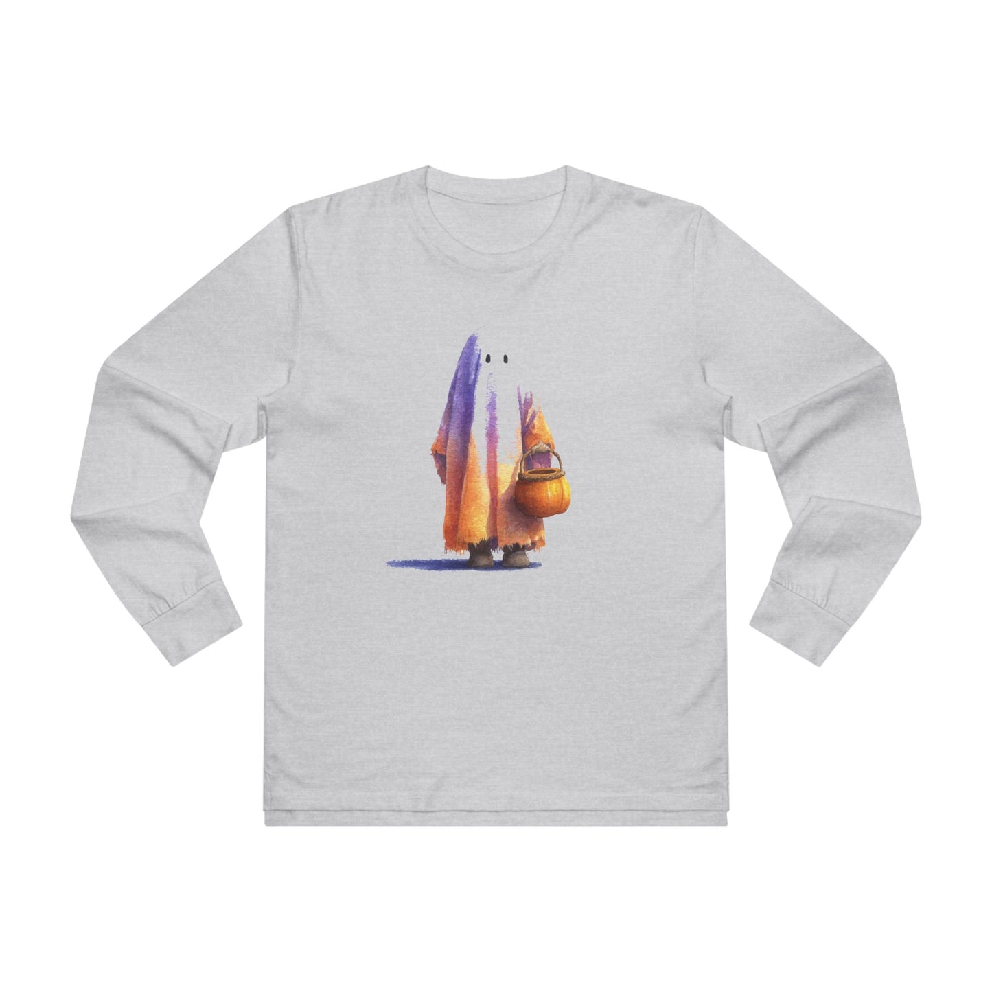 Men's Base Longsleeve Tee - Halloween Ghost Ready to Trick or Treat