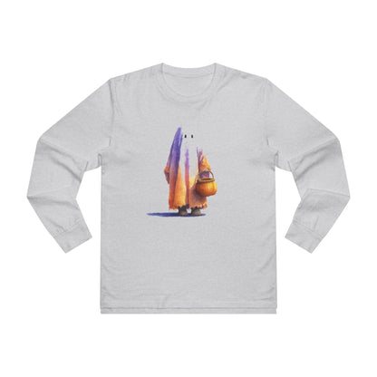Men's Base Longsleeve Tee - Halloween Ghost Ready to Trick or Treat