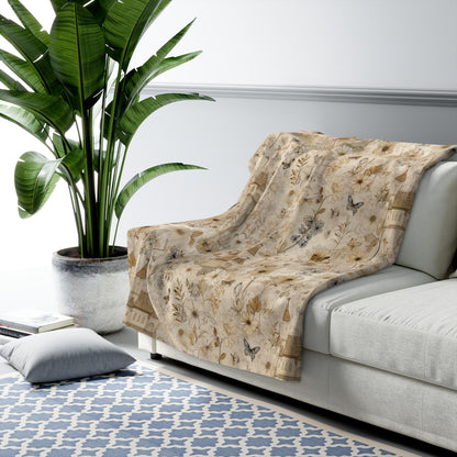 Cozy Floral Sherpa Fleece Blanket, Warm Throw Blanket for Home Decor, Gift for Weddings, Birthdays, or Cozy Nights