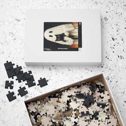 Spooky Cat Ghost Puzzle | Halloween Gift, Halloween Decor, Fun Puzzle, Cat Lover Gift
