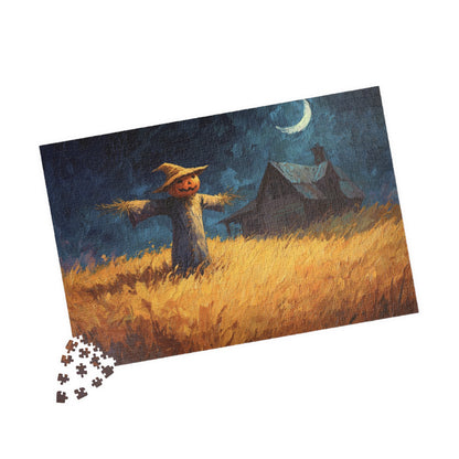 Autumn Scarecrow Puzzle - 110, 252, 520, 1014-piece, Family Activity, Harvest Season Fun, Halloween Gift, Cozy Night In