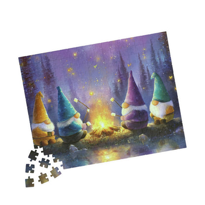 Cozy Campfire Gnome Puzzle - Perfect for Family Game Night, Relaxing Evenings, Holiday Gift, Indoor Fun, Home Décor