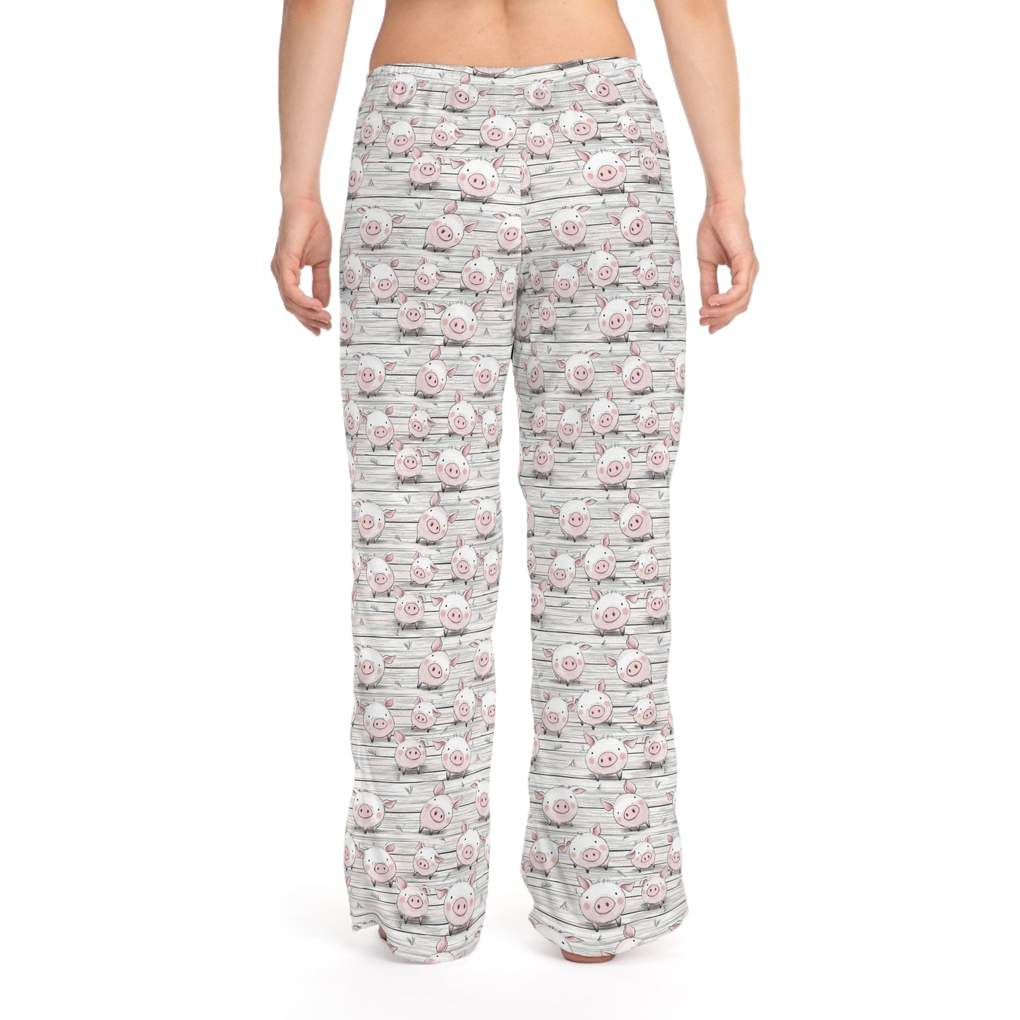 Cute Country Pig Pattern Women's Pajama Pants, Cozy Sleepwear