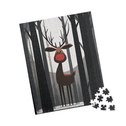 Reindeer Puzzle (110, 252, 520, 1014-piece) | Cozy Winter Fun, Family Game Night, Holiday, Rudolf Themed
