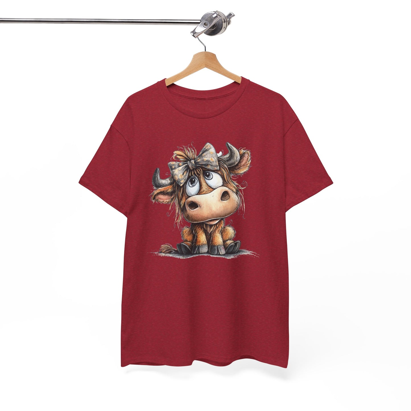 Cute Highland Cow Graphic Tee for Animal Lovers, T-Shirt for Kids & Adults, Farmhouse Decor