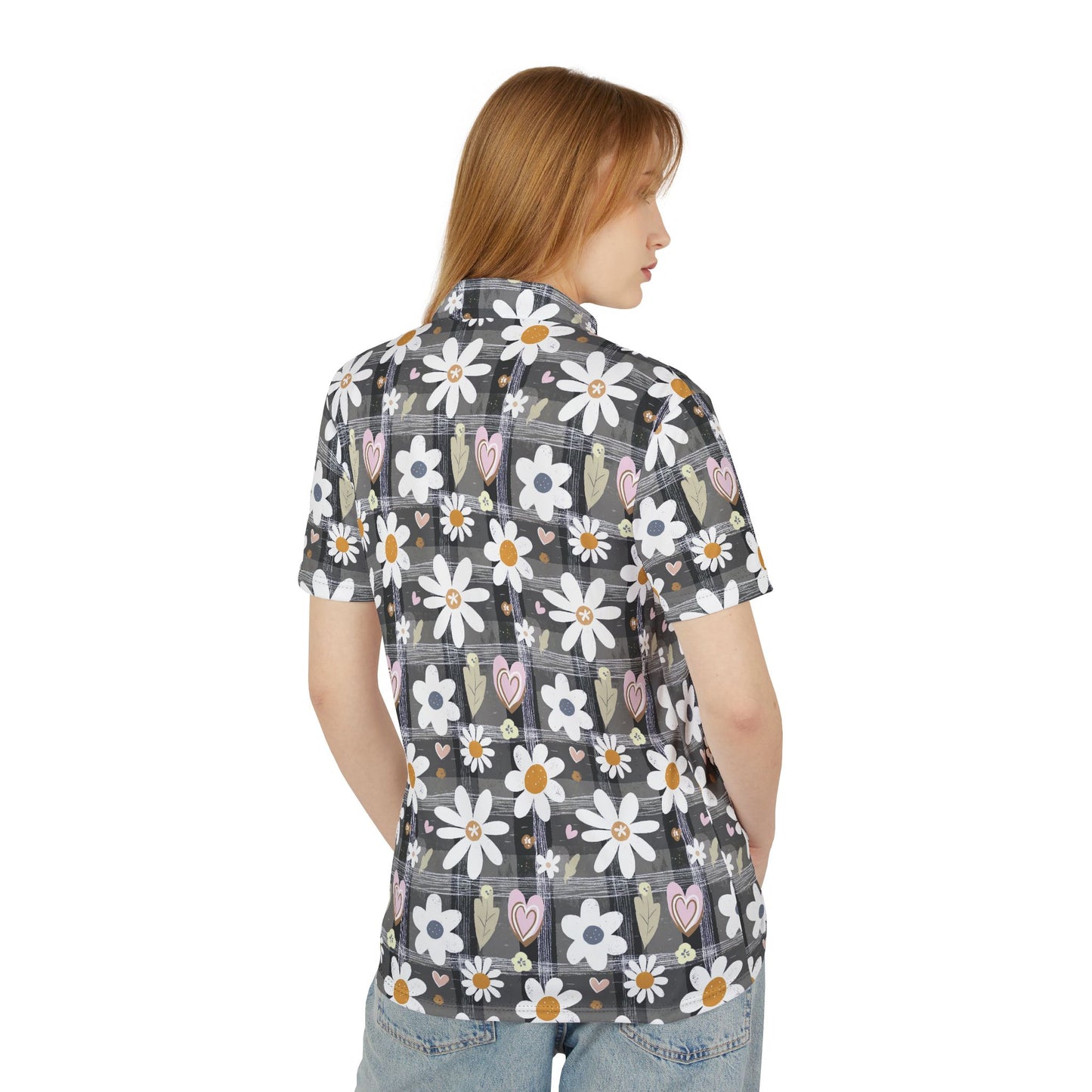Floral Print Unisex Polo Shirt - Stylish Casual Wear, Spring Attire, Gift for Him or Her, Summer Fashion, Everyday Comfort