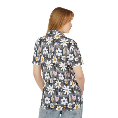 Floral Print Unisex Polo Shirt - Stylish Casual Wear, Spring Attire, Gift for Him or Her, Summer Fashion, Everyday Comfort