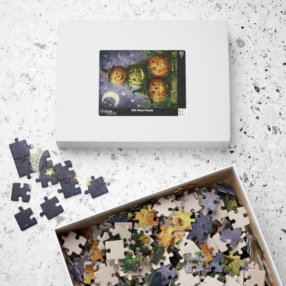 Halloween Pumpkin Puzzle, Fun Family Game, Seasonal Decor, Fall Activity, Unique Gift for Kids, 110-520 Piece Options