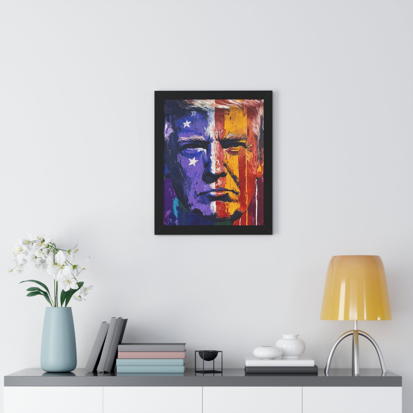 Trump Twitter Inspired Colorful Political Framed Poster, Trump Merch | Political Art | Collectible Poster
