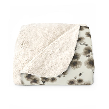 Cozy Floral Sherpa Fleece Blanket - Warm Throw for Home, Gift for Housewarming, Romantic Decor, Winter Comfort, Cozy Nights