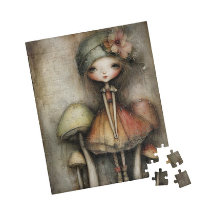 Retro Mushroom Girl Puzzle, 110-1014 Pieces, Cute Home Decor, Thoughtful Gift, Family Fun Activity