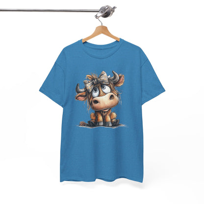 Cute Highland Cow Graphic Tee for Animal Lovers, T-Shirt for Kids & Adults, Farmhouse Decor