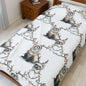 Velveteen Blanket - Otters in Xmas Lights Pattern