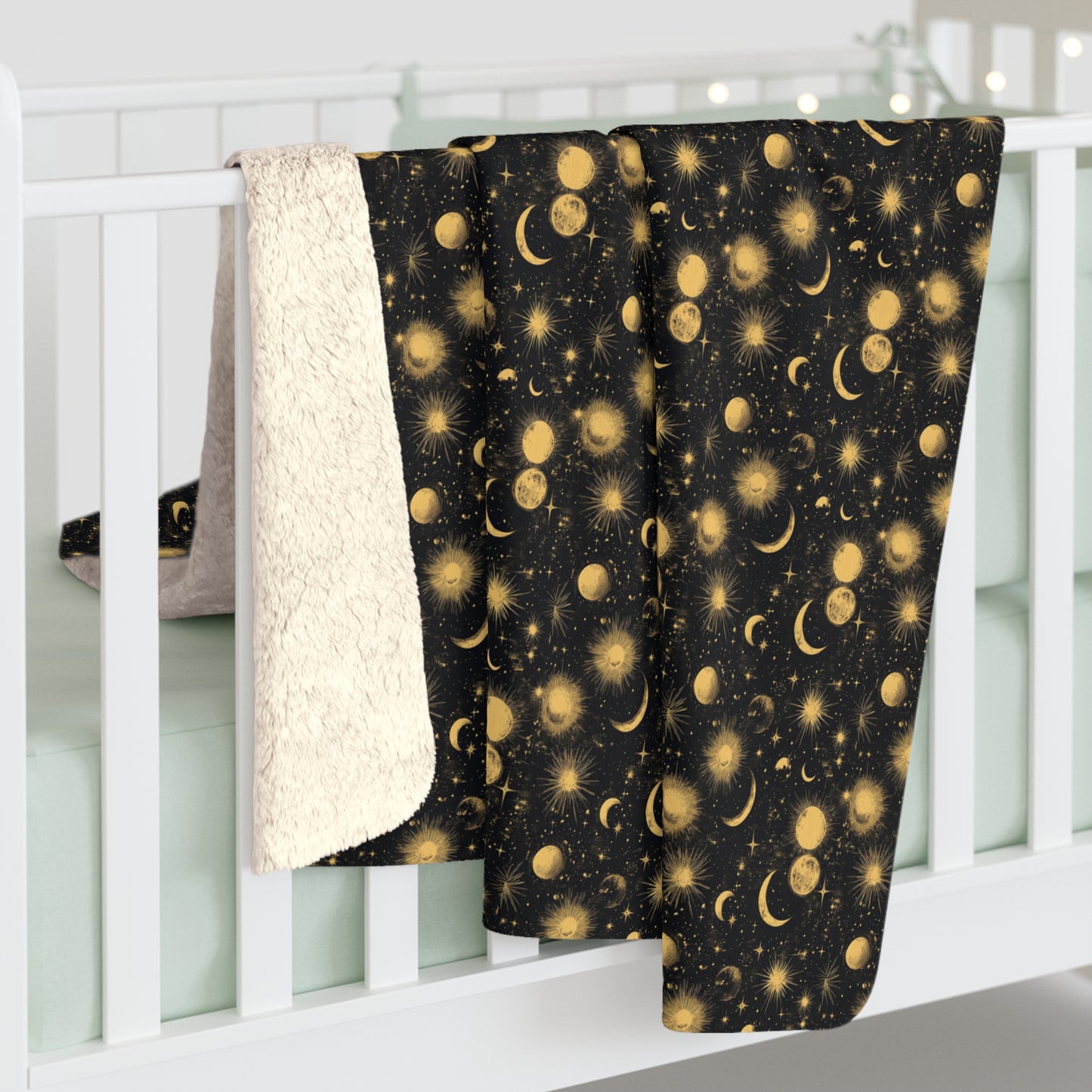 Cozy Sherpa Fleece Blanket, Starry Nights Throw, Perfect for Gifts, Home Decor, Warm Comfort for Any Season
