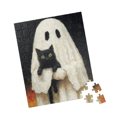 Spooky Cat Ghost Puzzle | Halloween Gift, Halloween Decor, Fun Puzzle, Cat Lover Gift