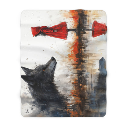 Sherpa Fleece Blanket - Little Red Riding Hood Grunge Look