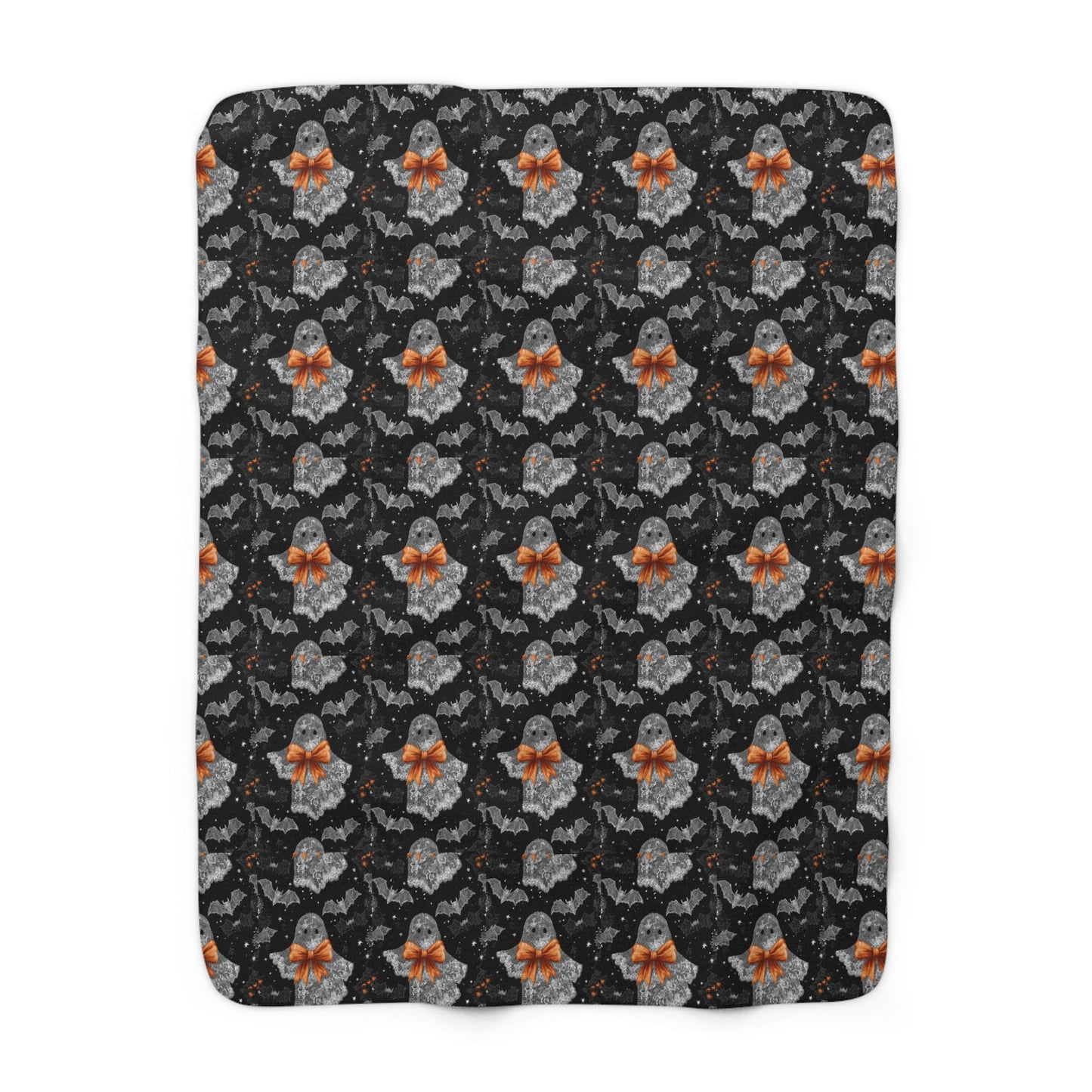 Cozy Halloween Ghosts Sherpa Fleece Blanket | Perfect for Fall Decor, Gift for Haunted House Lovers, Spooky Season Comfort