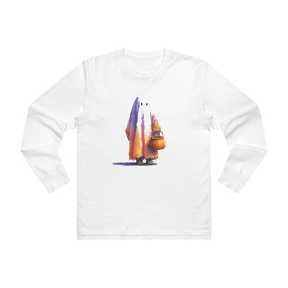 Men's Base Longsleeve Tee - Halloween Ghost Ready to Trick or Treat