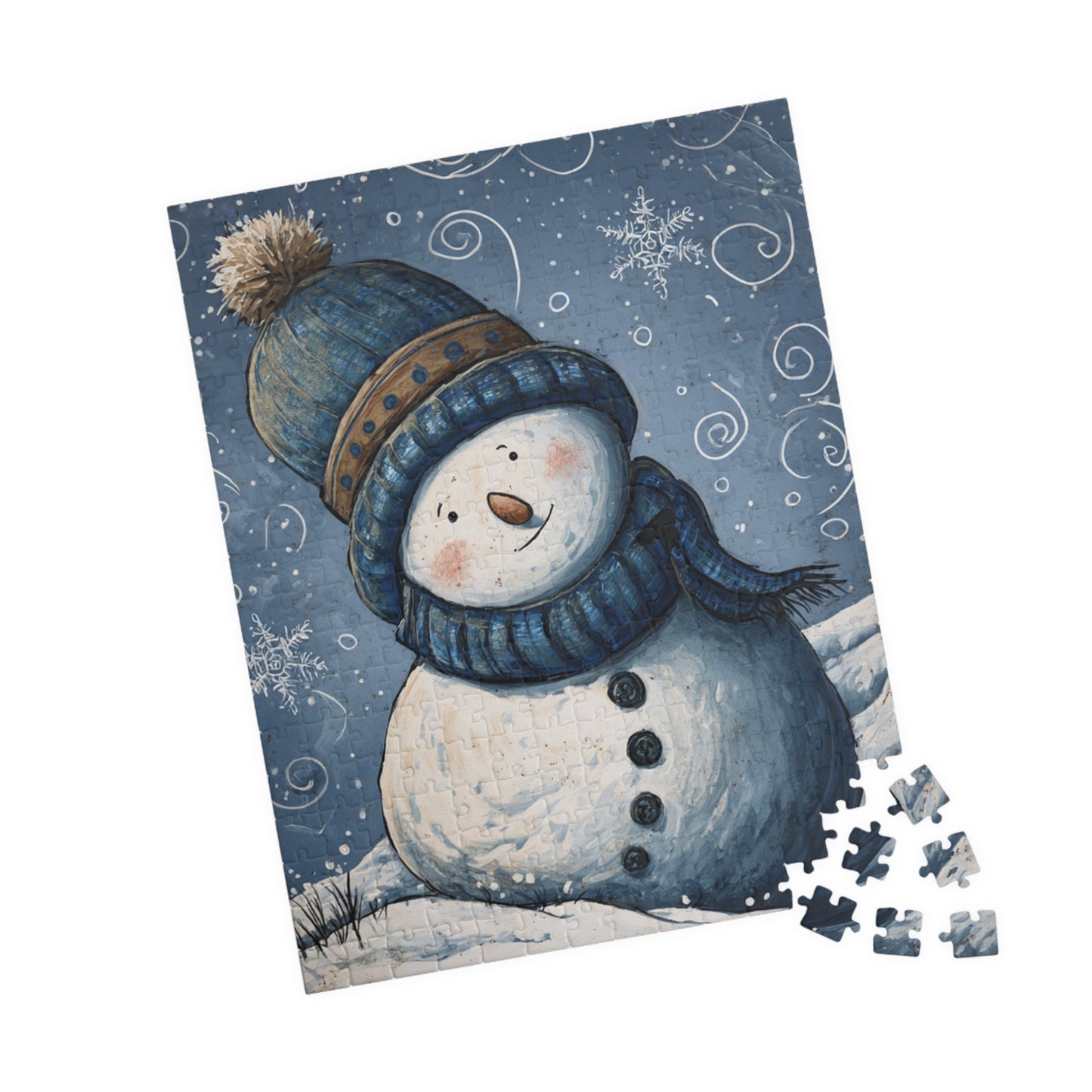 Snowman Puzzle - Winter Fun for Family Nights, Holiday Decor, Gift for Kids, Christmas Activity, Cozy Family Time