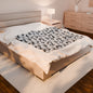 Spiderweb Cozy Velveteen Plush Blanket with Stylish Bow Pattern, Gift for Her, Snuggle Blanket, Halloween Blanket, Warm Throw