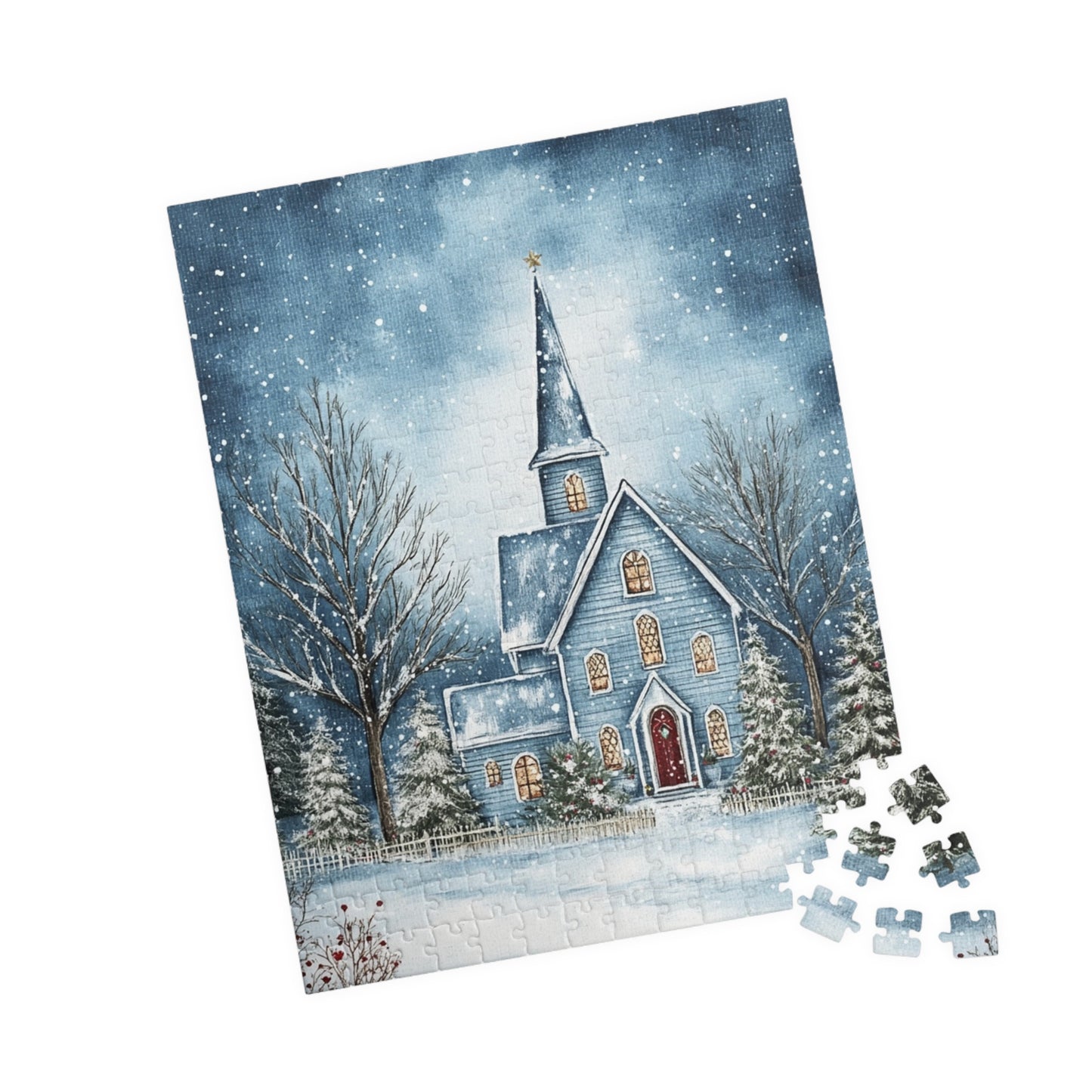 Winter Wonderland Puzzle, 110-1014 pieces, Cozy Family Game, Holiday Decor, Snowy Church Scene, Perfect Christmas Gift