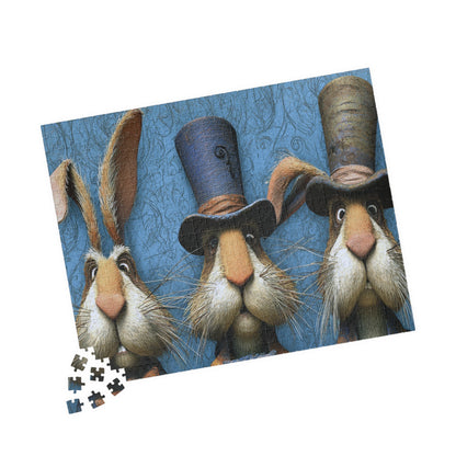 Whimsical Rabbit Puzzle - Fun Family Activity, Unique Gift for Bunny Lovers,